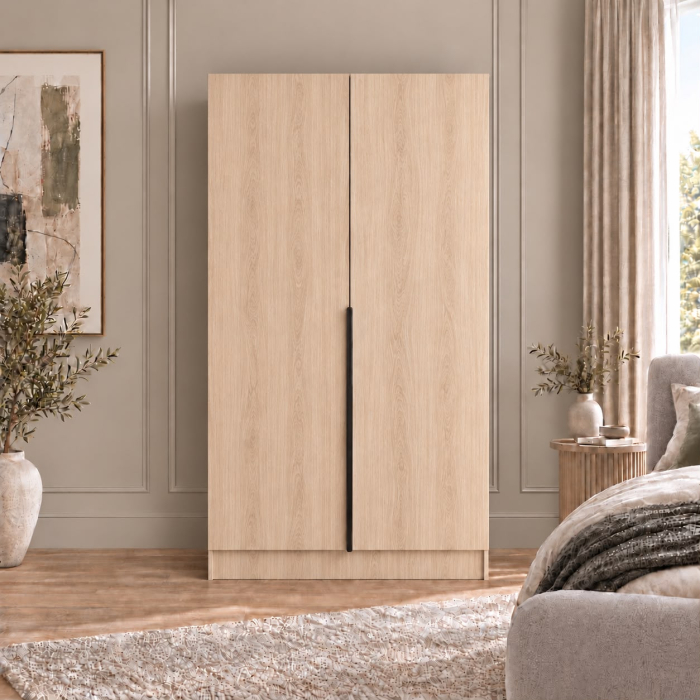 Dulap Sonoma 2 usi, manere negre, 200x80x40 cm, Pal 18 mm [3]