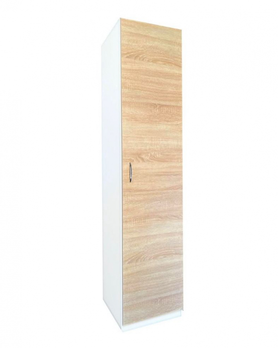 Dulap tip Soldat, 197x45x50 cm, 4 polite, Alb + Stejar Sonoma, Pal 18 mm [2]