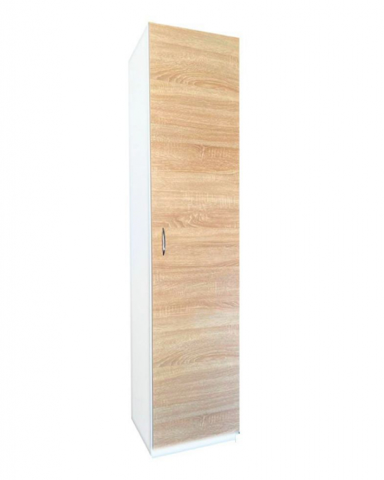 Dulap tip Soldat, 197x45x50 cm, 4 polite, Alb + Stejar Sonoma, Pal 18 mm [7]