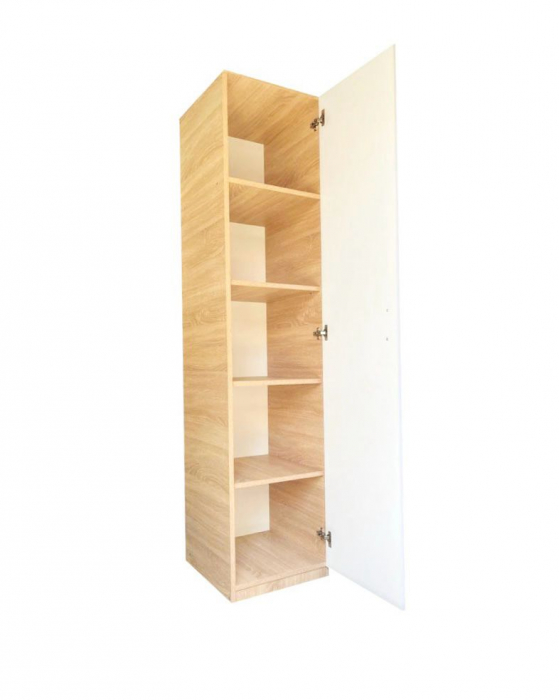 Dulap tip Soldat, 197x45x50 cm, 4 polite, Stejar Sonoma + Alb, Pal 18 mm [5]