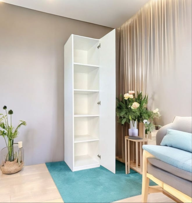 Dulap tip Soldat, 197x45x50 cm, 4 polite,Alb, Pal 18 mm [2]