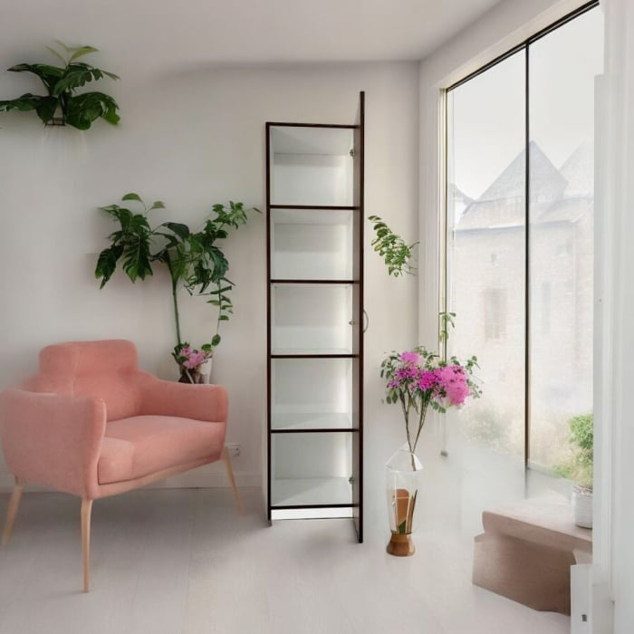 Dulap tip Soldat, 197x45x50 cm, 4 polite, Wenge/Alb, Pal 18 mm [3]