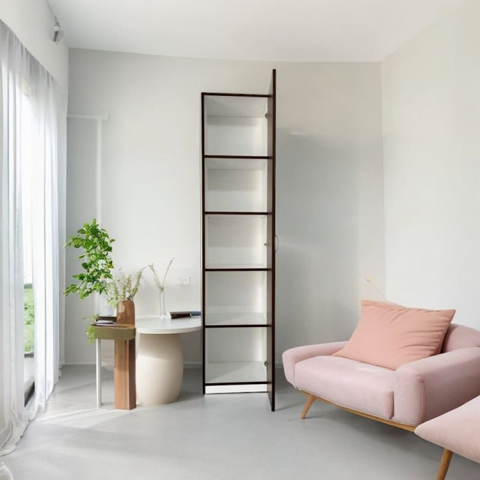 Dulap tip Soldat, 197x45x50 cm, 4 polite, Wenge/Alb, Pal 18 mm [2]