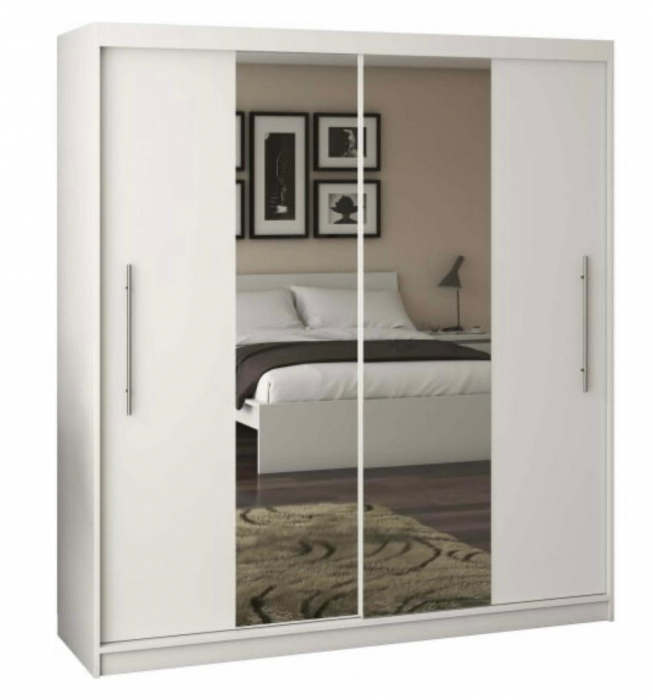 Dressing Alex, 180x60x200cm, cu oglinda, Alb, Pal 18 mm [2]