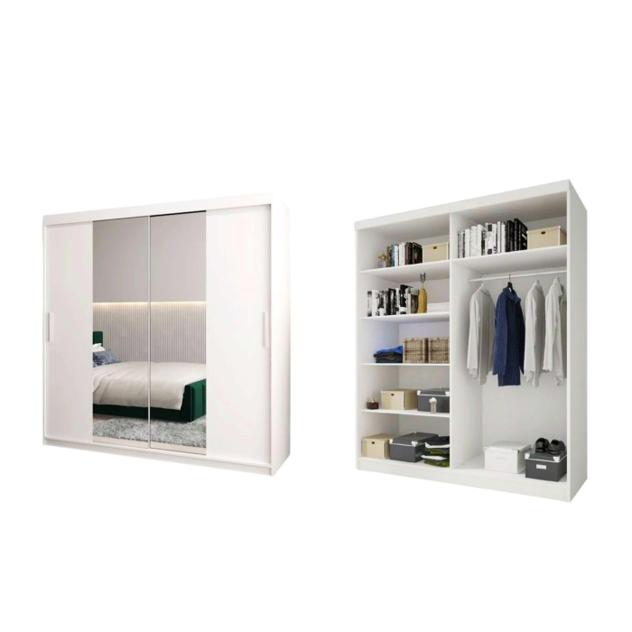 Pat Alex Gri Inchis, 160x200 cm + Dressing Alex Alb cu oglinda, 140x200 cm [5]