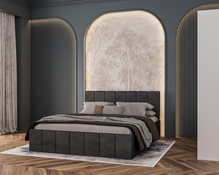 Pat Alex Gri Inchis, 160x200 cm + Dressing Alex Alb cu oglinda, 140x200 cm [3]