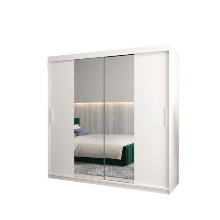 Pat Alex Gri Inchis, 180x200 cm + Dressing Alex Alb cu oglinda, 140x200 cm [4]