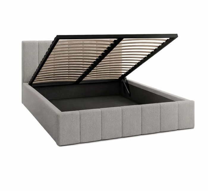 Pat Alkam Soft, 120x200 cm, Gri deschis, cu Somiera Rabatabila [2]