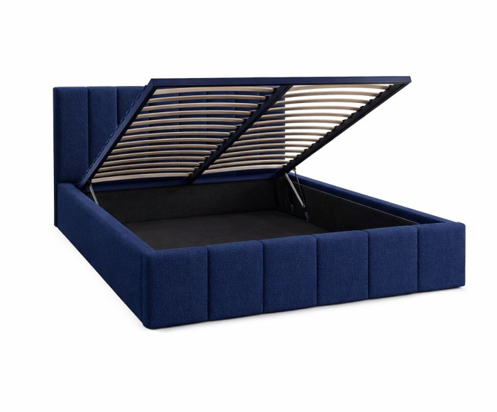 Pat Alkam Soft, 140x200 cm, Albastru, cu Somiera Rabatabila [2]