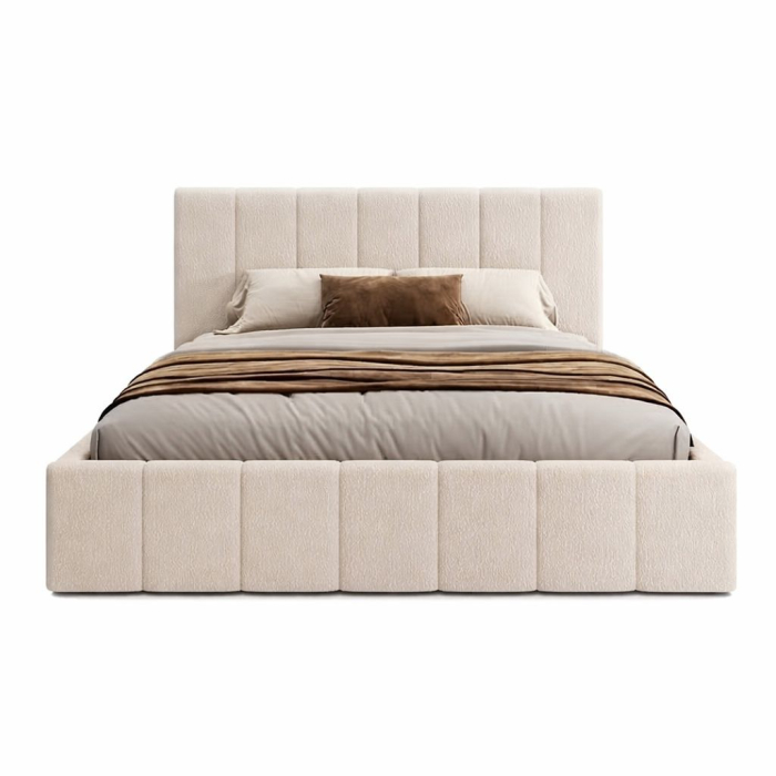 Pat Alkam Soft, 120x200 cm, Crem, cu Somiera Rabatabila [4]