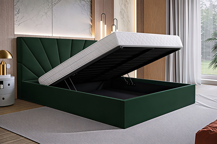 Pat Cami, 140x200 cm, Verde, cu Somiera Rabatabila [2]