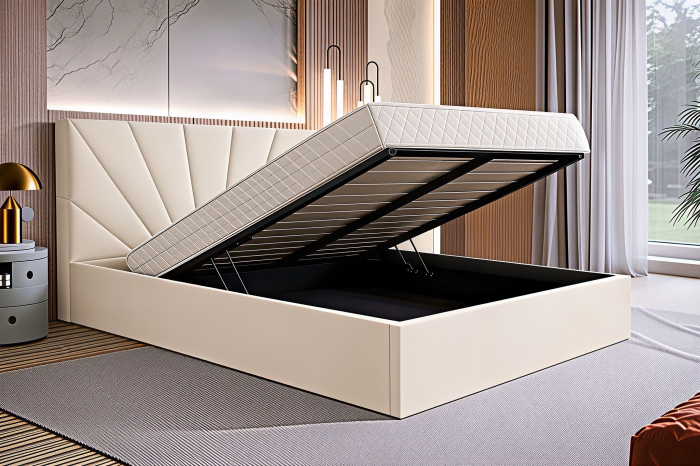 Pat Cami, 160x200 cm, Gri deschis, cu Somiera Rabatabila [2]