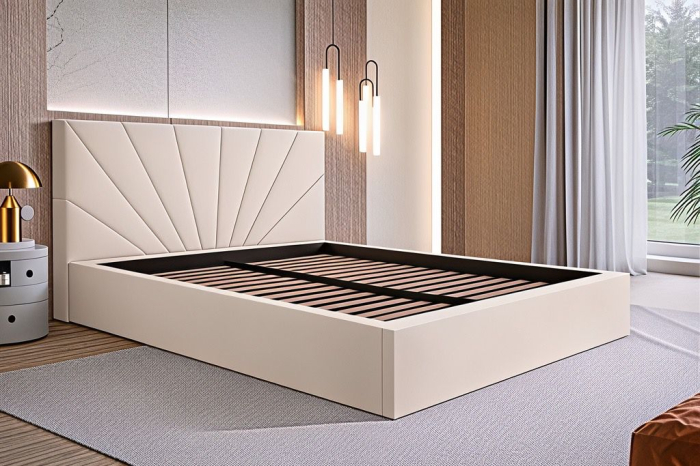 Pat Cami, 160x200 cm, Gri deschis, cu Somiera Rabatabila [3]