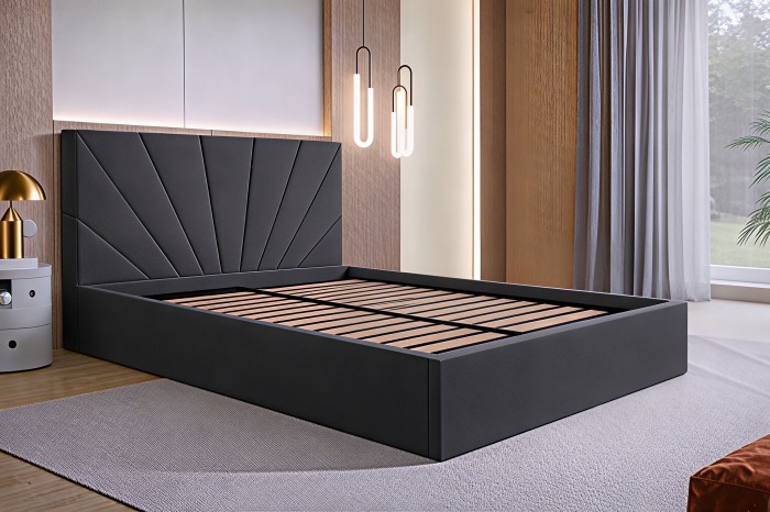 Pat Cami, 160x200 cm, Gri inchis, cu Somiera Rabatabila [3]