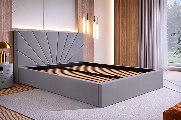 Pat Cami, 180x200 cm, Gri deschis, cu Somiera Rabatabila [3]