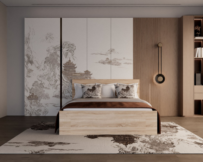 Pat Elis cu saltea, 160x200 cm, Stejar Sonoma, Pal 18 mm [2]