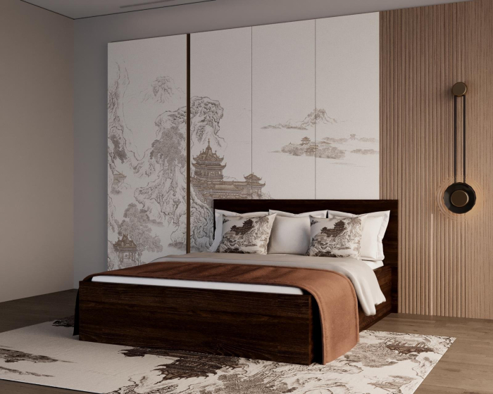 Pat matrimonial Elis, 180x200 cm, Wenge, Pal 18 mm [4]