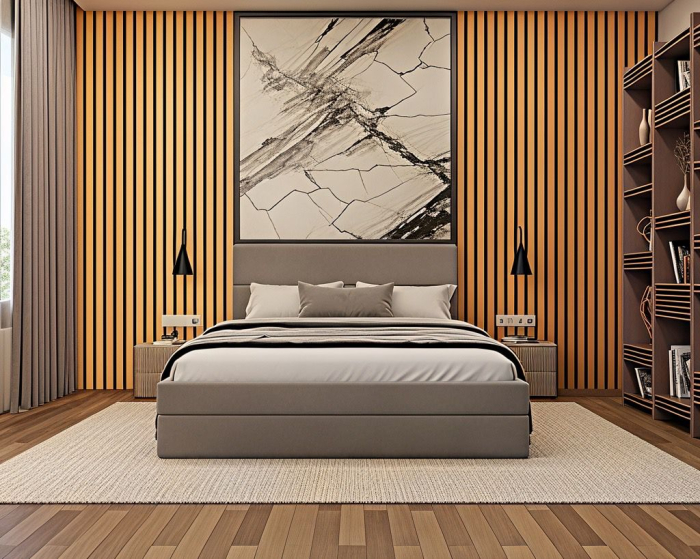 Pat tapitat Mara, 160x200 cm, Gri deschis [2]