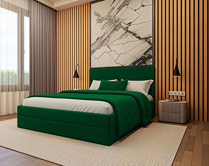 Pat tapitat Mara, 180x200 cm, Verde [2]