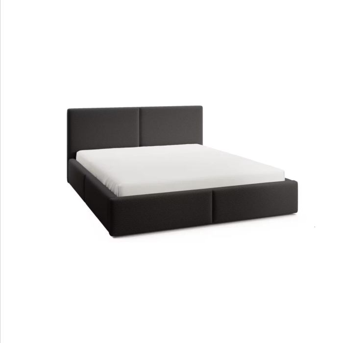 Pat tapitat Vela Soft, 140x200 cm, Gri inchis [3]