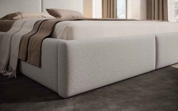 Pat tapitat Vela Soft, 180x200 cm, Gri Deschis [3]