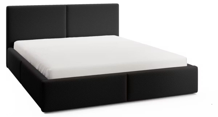 Pat Vela Soft, 140x200 cm, Negru, cu Somiera Rabatabila [7]