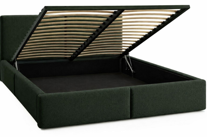 Pat Vela Soft, 160x200 cm, Verde, cu Somiera Rabatabila [2]