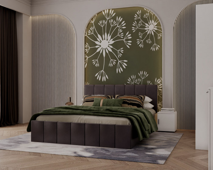 Set Dormitor Alex, 160x200cm, Gri inchis + Alb, Pal 18 mm [4]