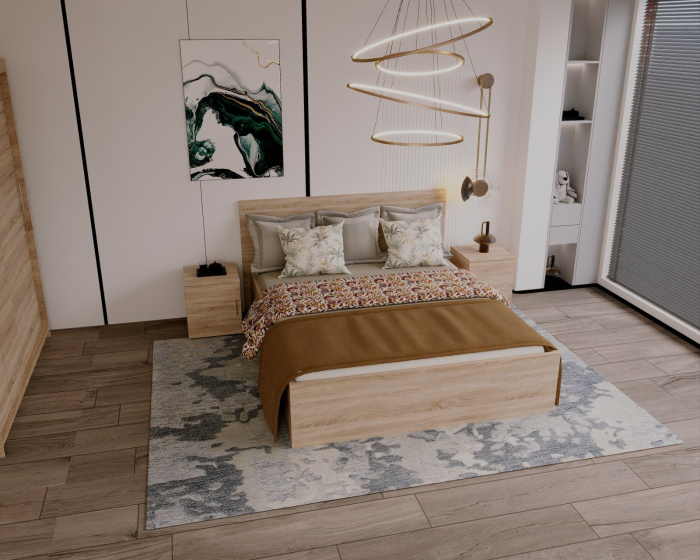 Set Dormitor Elis, 160x200cm, Sonoma, Pal 18 mm [2]