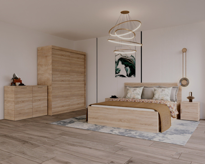 Set Dormitor Elis, 180x200cm, Alb, Pal 18 mm [10]