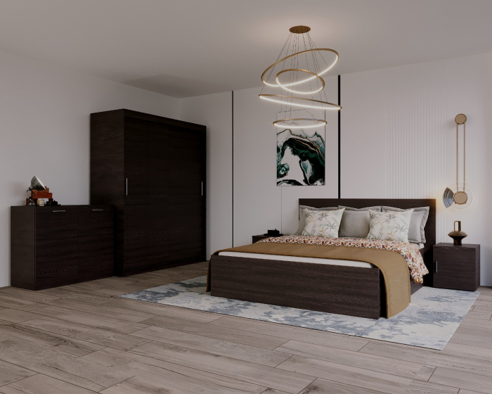 Set Dormitor Elis, 180x200cm, Wenge, Pal 18 mm [1]