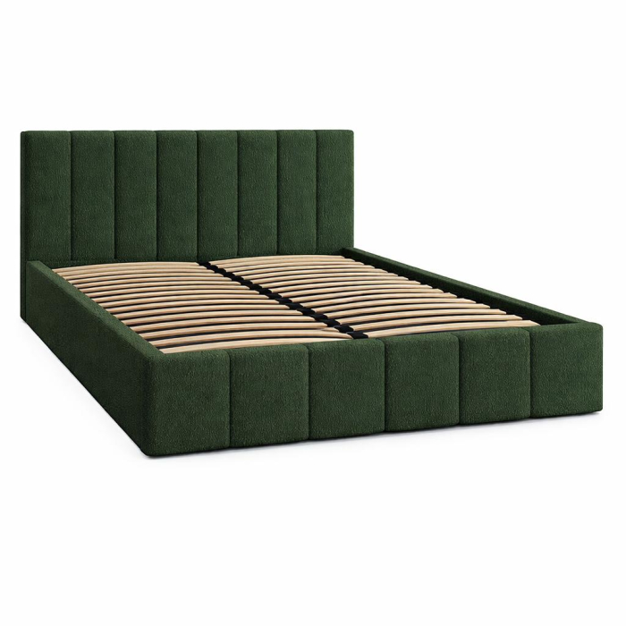 Set Dormitor Karla + somiera rabatabila, Pat 160x200 cm, Verde + Alb [5]
