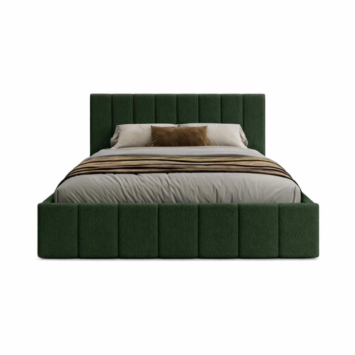 Set Dormitor Karla + somiera rabatabila, Pat 160x200 cm, Verde + Alb [7]