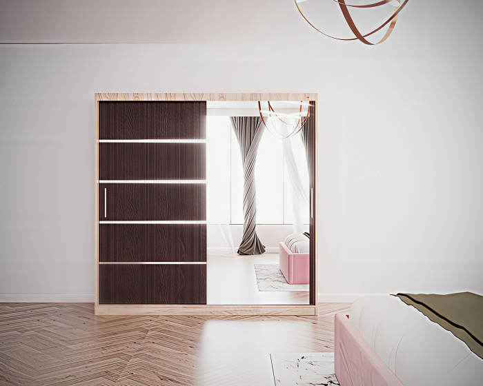 Set Dormitor Melissa, Pat Cami Roz 140x200cm, DR. Sebastian Sonoma & Wenge, Pal 18 mm [4]