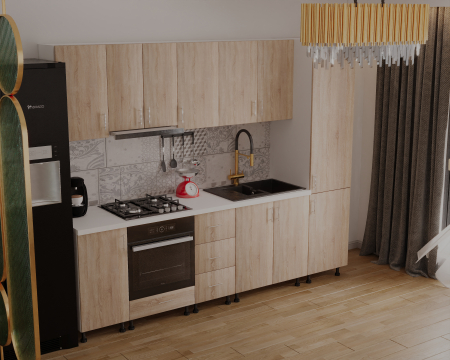 Bucatarie Klara cu soldat, 270 cm L, Sonoma, Pal 18 mm [3]