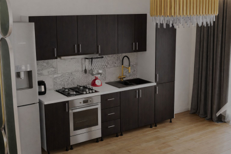 Bucatarie Klara cu soldat, 270 cm L, Wenge, Pal 18 mm [3]