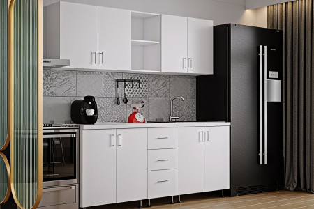 Bucatarie Mona, 200 cm L, Alb, Pal 18 mm [4]