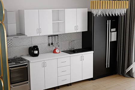 Bucatarie Mona, 200 cm L, Alb, Pal 18 mm [2]