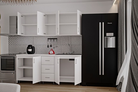 Bucatarie Mona, 200 cm L, Alb, Pal 18 mm [1]