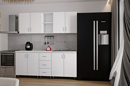 Bucatarie Mona, 200 cm L, Alb, Pal 18 mm [3]