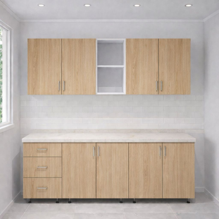 MOBILA BUCATARIE - Bucatarie Mona, 200 cm L, Sonoma, Pal 18 mm