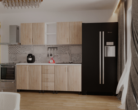 Bucatarie Mona, 200 cm L, Sonoma, Pal 18 mm [2]