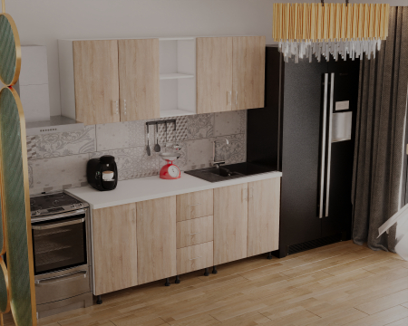 Bucatarie Mona, 200 cm L, Sonoma, Pal 18 mm [3]