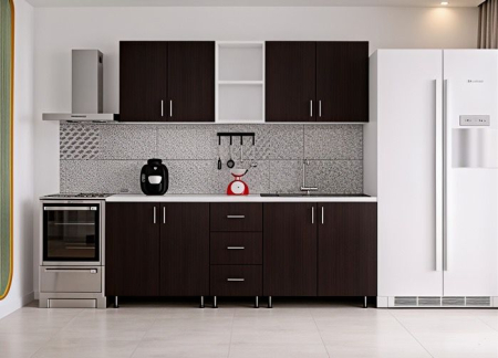 MOBILA BUCATARIE - Bucatarie Mona, 200 cm L, Wenge, Pal 18 mm