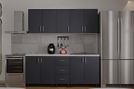 Bucatarie Ritta, 200 cm L, Antracit, Pal 18 mm