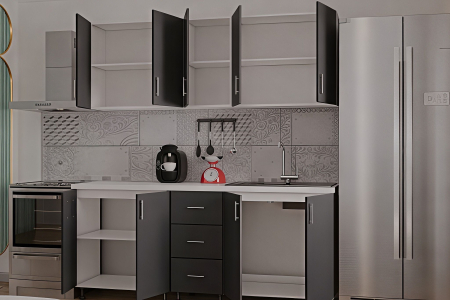 Bucatarie Ritta, 200 cm L, Antracit, Pal 18 mm [1]