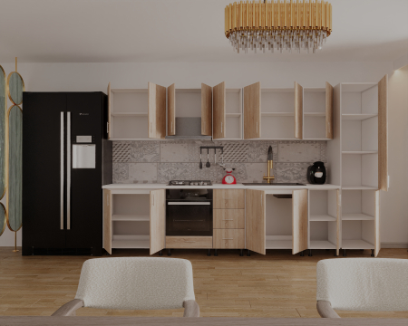 Bucatarie Sonia cu soldat, 350 cm L, Sonoma, Pal 18 mm [4]