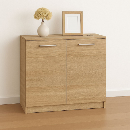 COMODE SI NOPTIERE - Comoda 2 usi, 100x85x40 cm, Stejar Sonoma, Pal 18 mm