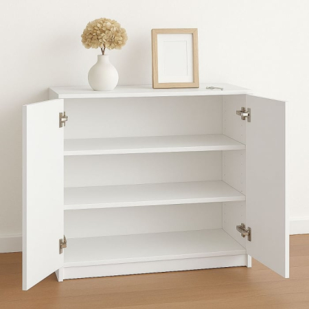 Comoda 2 usi, 100x85x40 cm, Alb, Pal 18 mm [1]