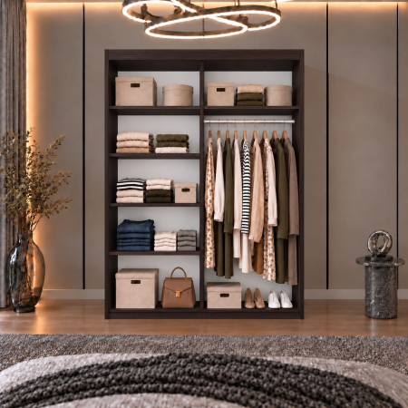 Dressing Alex, 120x60x200cm, cu oglinda, Wenge, Pal 18 mm [3]